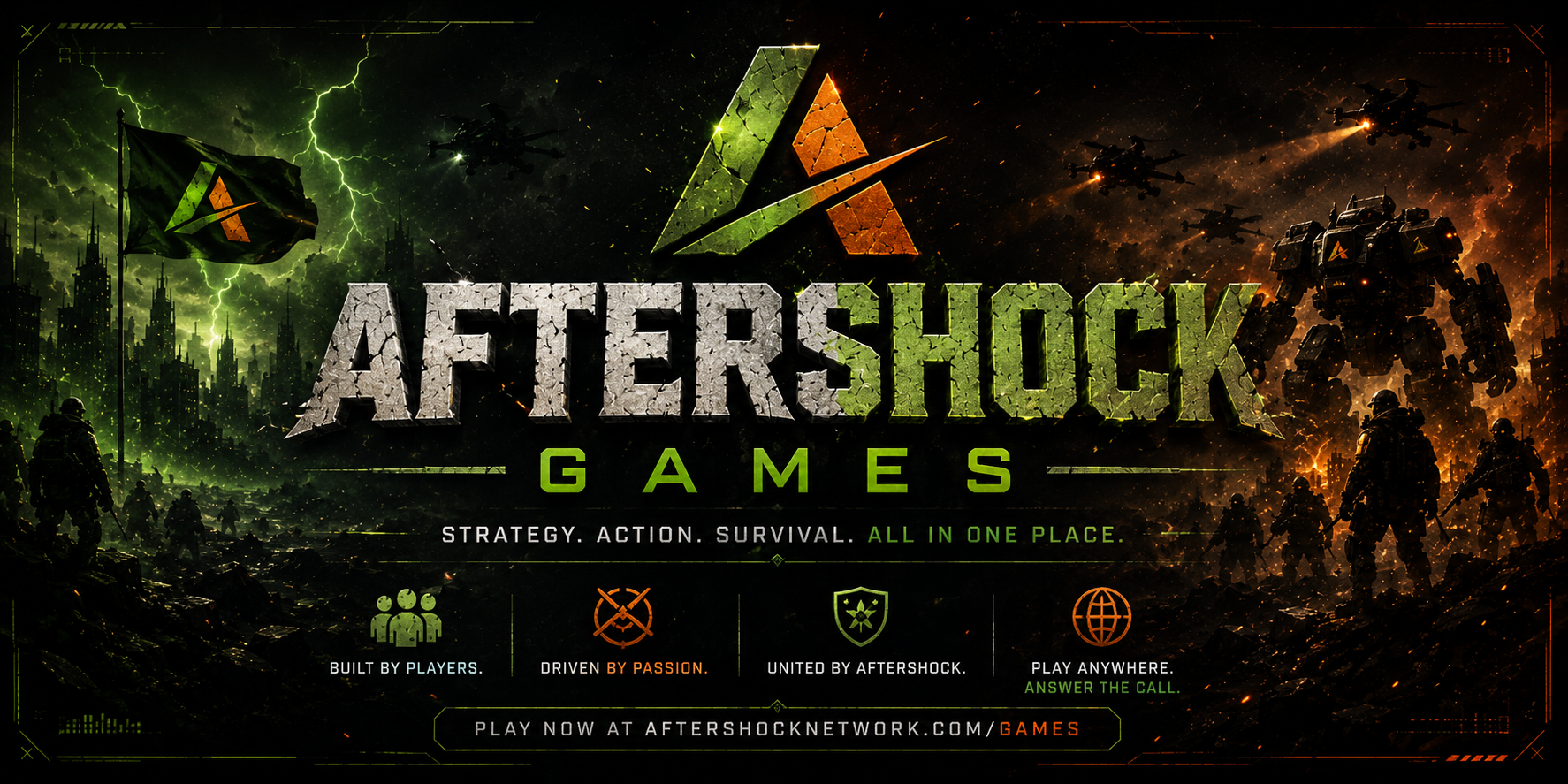 Aftershock Games — strategy, action, survival, all in one place